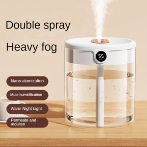 f1b6683f10692b10 New 2L Double Spray Atomizer Usb Large Capacity Home Mute Bedroom Office Night Light Digital Display Humidifier