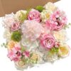 Serra Flora Artificial Christmas Flowers Greenery Combo Box Set Faux Flowers Bulk Flower Leaf with Stems for DIY Tree Ornaments Xmas Wreath Floral Arrangements Centerpieces