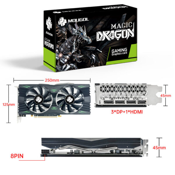 f1b86cca4dc20134 MOUGOL AMD Radeon RX580 8G Graphics GDDR5 Memory 256Bit Gaming Card PCCIE3.0x16 HDMI DP for Desktop Computer PC