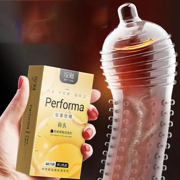 f1ca9401c4f6b761 10pcs Large Particles Condoms Sex Toys for Men Screw Thread Dotted Granular High Sensitivity Penis Sleeves with Spikes Sex Shop