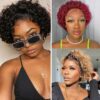 f1d026d43cf996ba Pixie Cut HaiShort Curly Front Human Hair For Women Brazilian Water Wave Bob Wig 13x1 Transparent Lace Wigs