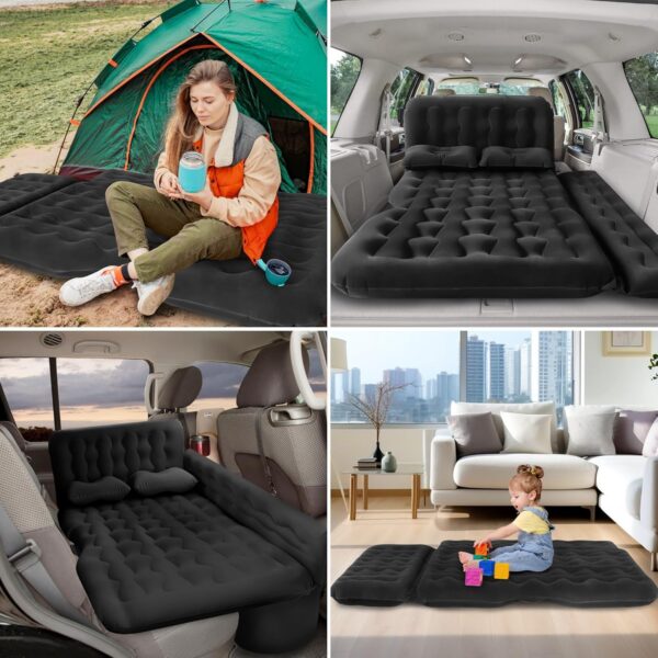 Black SUV Air Mattress - Inflatable, Portable, Foldable Car Bed for Back Seat Sleeping