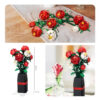f2038a992a623c98 Creative Red Rose Vase Plants Model Building Blocks Moc Romantic Classic Flowers Bouquet Potted Bricks Toys Valentine's Day Gift