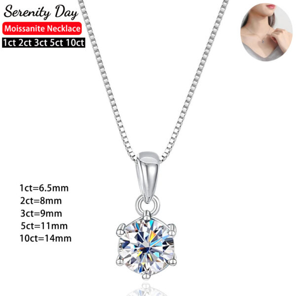 f2102d8754f2478e GRA Certified 1-10ct Moissanite For Women Wedding Bridal S Sier VVS1 Diamond Pendant Necklace Plated Jewelry