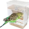Parrot Automatic Feeder,No-Mess Bird Feeder,Cage Accessories for Budgerigar Canary Cockatiel Finch Parakeet Seed Food Container by Old Tjikko (Screw-Fixed Bird Feeder)