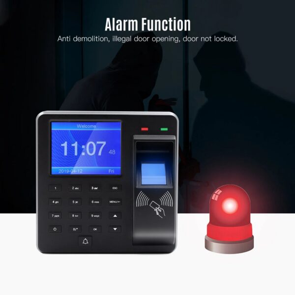 f219138061ca82b3 2.4 Inch Attendance Machine Fingerprint/Password/ID Card Recognition Time Clock Employee Checking-in Recorder Multi-language