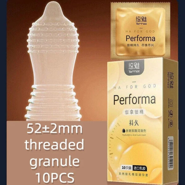f222a5af57b6646f 10pcs Large Particles Condoms Sex Toys for Men Screw Thread Dotted Granular High Sensitivity Penis Sleeves with Spikes Sex Shop