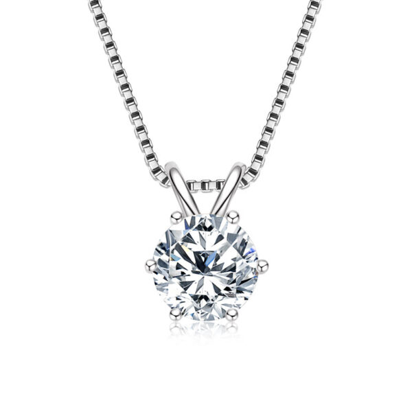 f2241ed4ff6511b2 IOGOU 1 Carat D Color Diamond Pendant Real Sterling Sier Simulated Engagement Moissanite Necklace Gift
