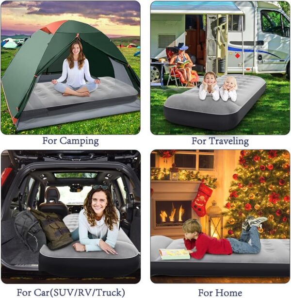 f23ed8ce897fa860 SAYGOGO Camping Air Mattress Travel Bed Sleeping Pad - Leak Proof Inflatable Mattress with Thickened Surface Built-in Pillow Air Bed for Home Camping SUV Truck RV Tent(Updated)