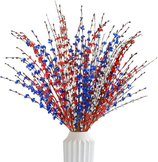 f2451ed2d7044c0c Sggvecsy 10 Pcs 29.5’’ Long Artificial Jasmine Flowers Tall Fake Flower Bouquet Faux Jasmine Plants Dry Branches for Wedding Home Party Office Hotel Restaurant Kitchen Decoration(Blue)