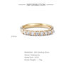 f245eb53b44e6461 sterling sier 2.5mm Rings For Women Wedding D Color Diamond Engagement Band Moissanite Jewelry