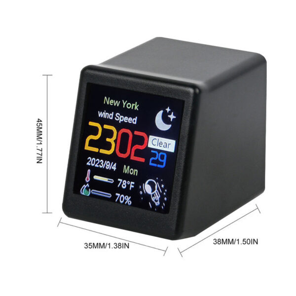 f254d6cf2846b4e3 MINI Size Smart WIFI Weather Station Clock for Game . DIY Cute GInimations and Electronic Album Function