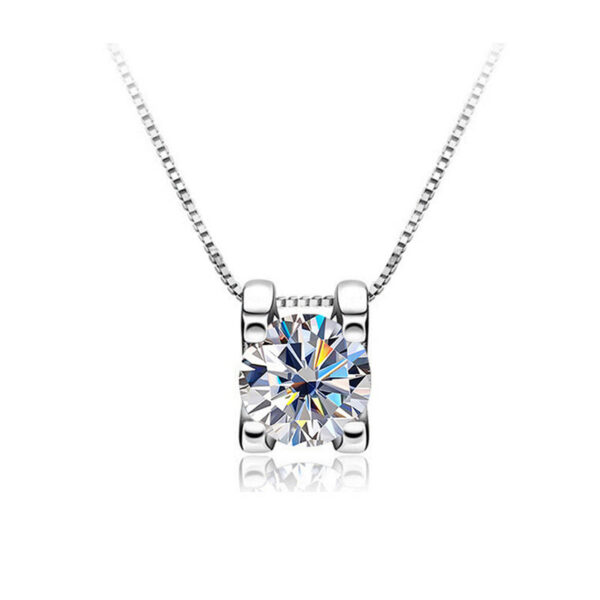 f25b23c95744e12b JoyceJelly 1ct D Color VVS Moissanite Pendant Necklace For Women Classic Design Sterling Sier Jewelry Diamond Test Passed