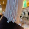 f2608e83096fde04 Women Sterling Sier Sparkling Sky Star Necklace Pink Diamond Pendant Clavicle Chain Neckchain Jewelry Gifts