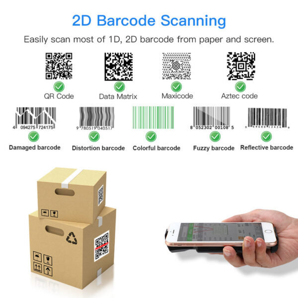 f27157e664c159f0 Eyoyo EY-017 2D Back Clip Bluetooth Scanner Portable Barcode Data Matrix 1D QR Bar Code Reader Android IOS System