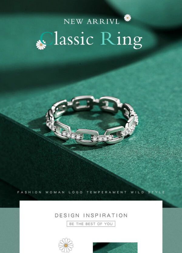 Modian Fashion Geometric Clear CZ Ring Real 925 Sterling Silver Exquisite Stackable Finger Rings For Women Statement Jewelry