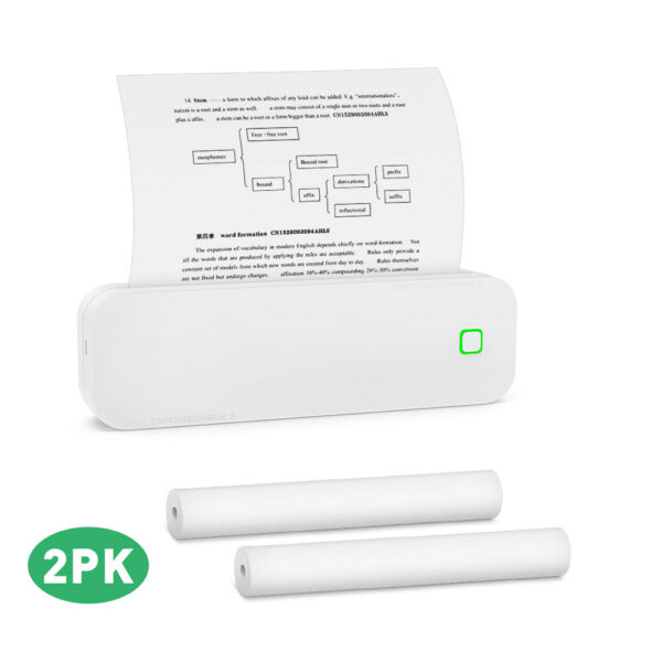 Portable Mini No Ink Printing A4 for Phone PC Tattoo Transfer Printer or 5PK Thermal Paper Rolls