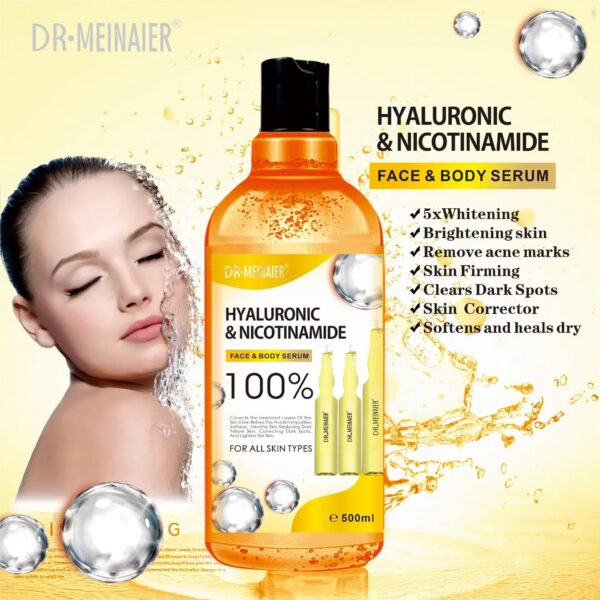 f2afd05da07a3899 500ml Hyaluronic Acid, Nicotinamide Vitamin C AHA Face Serum Spots Eraser Corrector Whitening Moisturizing Lightening Body Serum