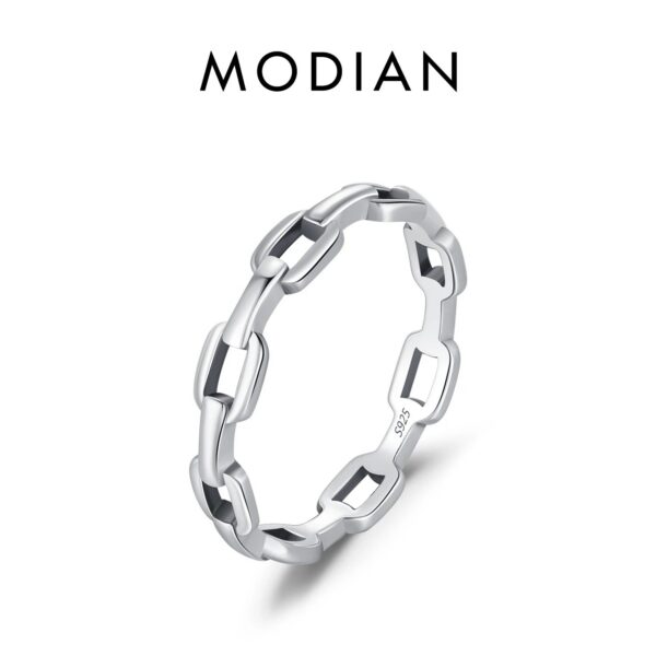 f2b0091f25ba3f37 MODIAN 925 Sterling Silver Daily Retro Lock Eternity Bands Rings Vintage Stackable Party Fine Jewelry For Women Accessories
