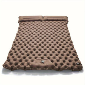 f2b030fd6ec6ac34 Double Inflatable Mattress with Built-in Pillow Pump Outdoor Sleeping Pad Camping Air Mat for Travel Backpacking Hiking