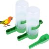 f2b3a00e4edb08b3 2Pcs Automatic Bird Feeder Bird Waterer & Feeder Parakeet Hanging Food Dispenser Bird Cage Accessories for Parrots Budgie, Cockatiel, Lovebirds (150 ml / 5.1 oz)