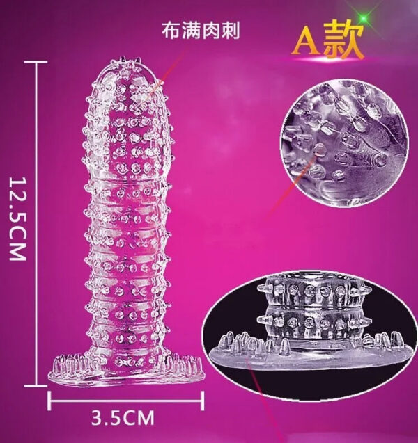 f2c3b84320fd6698 Spike Condoms Penis Extension Sleeves Sex Toys for Men Delay Ejaculation Reusable Condoms Enlargement Sperm Lock Cock Ring