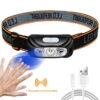 Mini Rechargeable Powerful Sensor Headlamp Fishing Camping USB Flashlight COB LED Head Light Torch Headlights Front Lantern