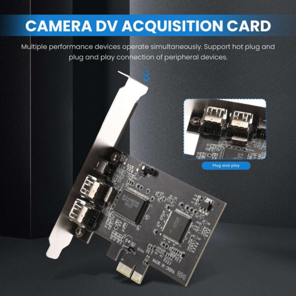 PCI-E PCI Express FireWire Card, IEEE 1394 Controller Card with Firewire Cable, for Video, Audio