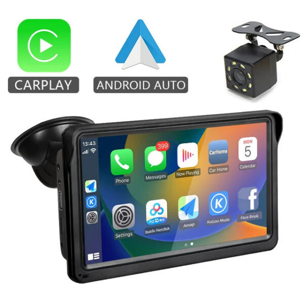 f2eaaac762cc01de Hippcron CarPlay Android Auto Car Radio Multimedia Video Player 7inch Portable Touch Screen With USB AUX For Rear View Camera