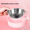 f2f3d8d4b35fa776 Crate Dog Cat Bowls, Removable Stainless Steel Hanging Pet Cage Bowls for Kennel, Water Food Feeder Bowls Cage Coop Cup for Cats, Dogs, Rabbits and Small Animals (Small, Pink)