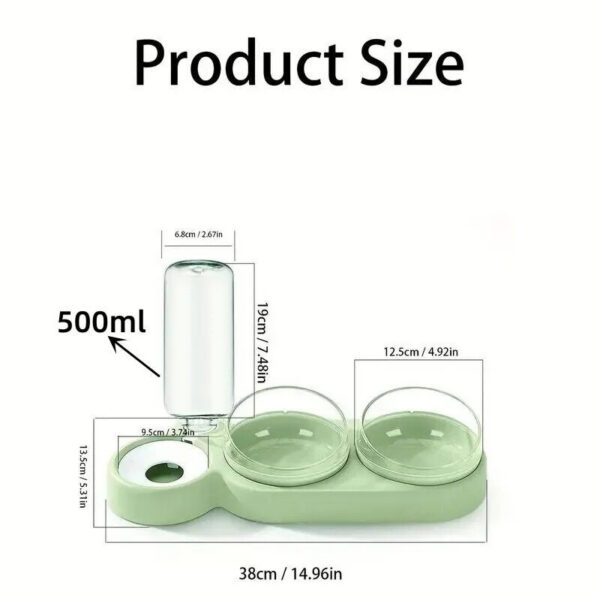 f2f5ce921583b745 1pc Automatic Food & Water Dispenser Multi-functional Pet Double Bowl Feeder For Three-in-one Cat And Dog Feeding Supply
