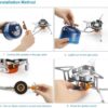 Awroutdoor 3500W Portable Windproof Camping Gas Stove with Adapter Convertor for Traveling Trekking