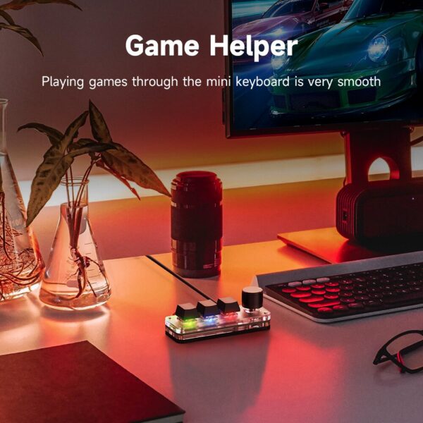 f311b3fd6a83338d ropad ro Mechanical Keyboard RGB Mini Gaming Custom Programming Knob Keypads Red Switch 3 Keys For Photoshop