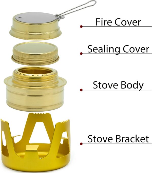 f31824c0995cdf06 Famgee Outdoor Mini Portable Alcohol Stove Burner for Backpacking Hiking Camping Survival (Gold)