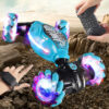 f3296a9fd05568fc 4WD RC Drift With Music Led Lights 2.4G Gesture Radio Remote Control Spray Stunt 360° Rotating Climbing Car Toys Gift