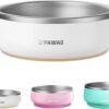 f32a2a2219c30110 Pawaii Small Dog Bowls, 12oz Food Water Bowl Designed for Puppies and Cats with Non-Slip Rubber Base, Upgraded Metal Insulated, Double Stainless Steel Bowls