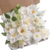 Serra Flora Artificial Christmas Flowers Greenery Combo Box Set Faux Flowers Bulk Flower Leaf with Stems for DIY Tree Ornaments Xmas Wreath Floral Arrangements Centerpieces