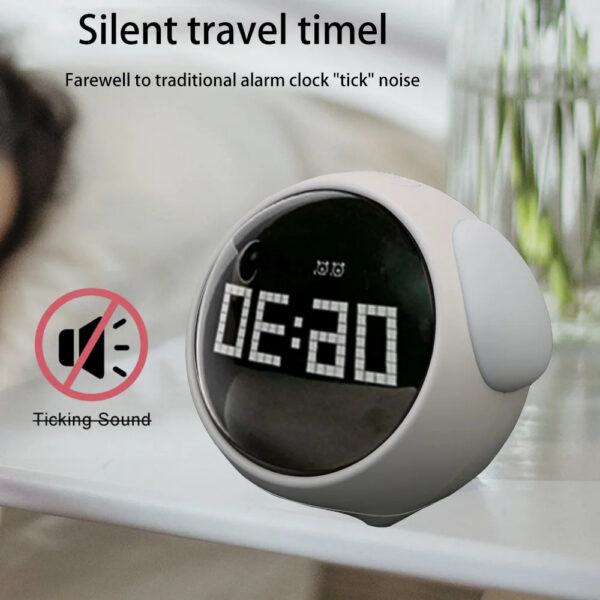 f338e3c2db430879 Night Cute Expression Child Alarm Clock Voice Controlled Light Multifunctional For Home Thermometer
