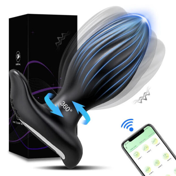 APP Control Rotation Butt Vibrator Women 360° Wiggle Prostate Massager Anal Plug Gay Sex Toy for Men
