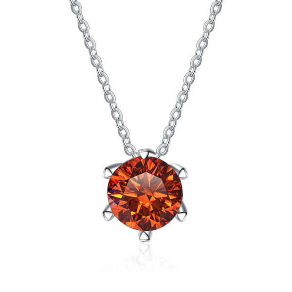 f36dddbbd5c01bbf JoyceJelly 1CT VVS D Moissanite Necklace For Women Six Prong Simulated Diamond Pendant Sterling Sier Wedding Fine Jewelry