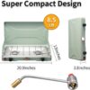 VANSTON 2-Burner Propane Camping Stove, 20,000 Total BTUs, Wind Guards, Adjustable Burners, Instant Push-Button Ignition, Suitable for Backyard BBQs, Beach Cookouts, Tailgating
