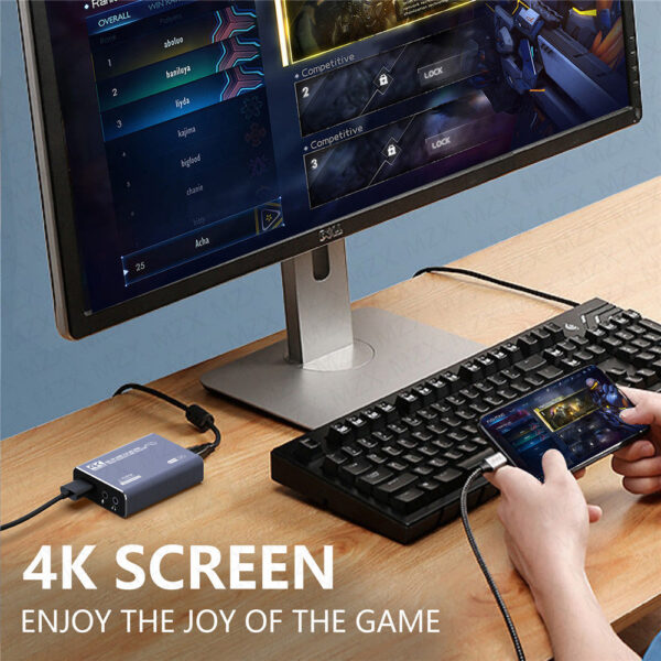 Video Capturer Card Box HDMI-Compatible 4K 60Hz 30Hz USB 3.0 1080P 60fps 30fps Grabber Live OBS Capturing Game Capture Recorder