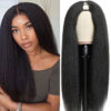 f39c085d75113c17 Kinky U 10-30 Inch V Part Yaki Straight Synthetic Hair Wig For Women Daily Use Glueless Full hine Made Wigs