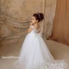 FATAPAESE Girl Dress For Wedding Lace Appqulies Tulle Skirt White Ivory Ball Gown Illusion Summer Sleeveless Communion Clothes