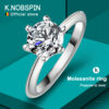 f3b095dc5817fdc4 Knobspin Original Sterling Sier Ring Moissanite Diamonds with Certificate Fine Jewelry Wedding Engagement Rings for Women