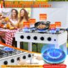 5 Burner Propane Gas Stove,400000BTU Portable Gas Stove with Support Leg Stand and Wind Blocking Cover Adapter Auto Ignition Camping Stove,propane burner for RV, Apartment, Outdoor Cooking