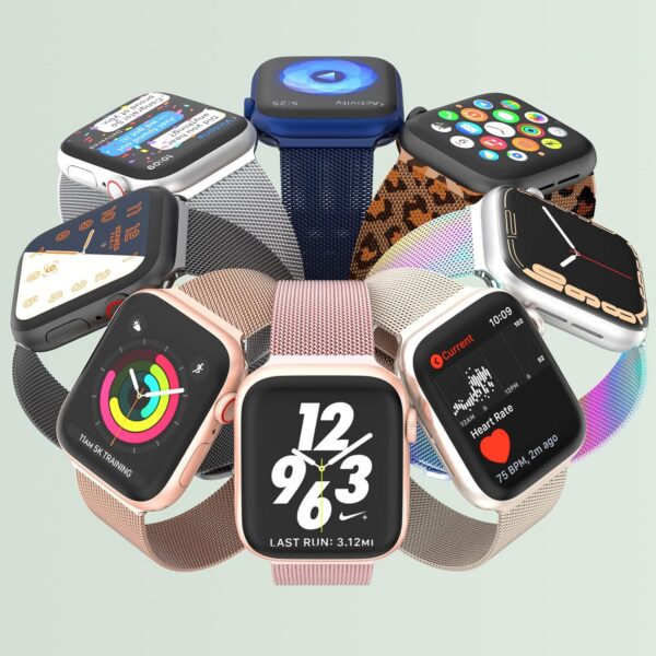 Marge Plus for Apple Watch Band Series Ultra 8 7 6 5 4 3 2 1 SE 38mm 40mm 41mm 42mm 44mm 45mm 49mm Women and Men, Stainless Steel Mesh Loop Magnetic Clasp Replacement for iWatch Bands