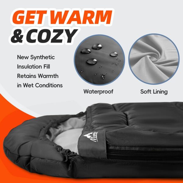 f3d2d8e7c4d7e0f3 MEREZA Sleeping Bags XL for Adults Cold Weather Mens Large Wide Sleeping Bag for Big and Tall Girls Boys with Compression Sack for Camping Backpacking Warm & Cool Weather