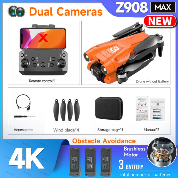 f3d350b7780b6997 Z908 Pro Drone Professional 4K HD Camera Mini4 Dron Optical Flow Localization Three sided Obstacle Avoidance Quadcopter Toy Gift
