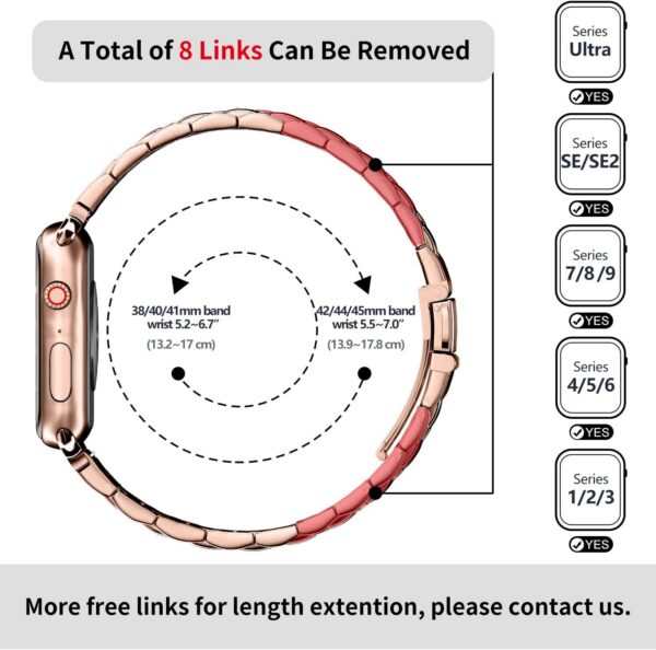 f3e2634d1854b8ad Fullmosa Compatible Apple Watch Bands 41mm 40mm 38mm, Stainless Steel iWatch Band with Case for Apple Watch Ultra2/Ultra Series 9/8/7/6/5/4/3/2/1/SE/SE2, Rose Gold(Short)
